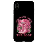 Give Breast Cancer The Boot Cowgirl Cancer Awareness Ribbon Custodia per iPhone XS Max