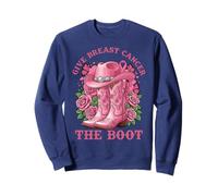 Give Breast Cancer The Boot Cowgirl Cancer Awareness Ribbon Felpa