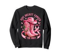 Give Breast Cancer The Boot Cowgirl Cancer Awareness Ribbon Felpa