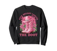 Give Breast Cancer The Boot Cowgirl Cancer Awareness Ribbon Felpa