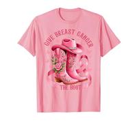 Give Breast Cancer The Boot Cowgirl Cancer Awareness Ribbon Maglietta