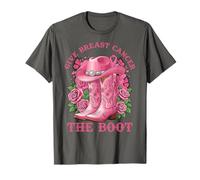 Give Breast Cancer The Boot Cowgirl Cancer Awareness Ribbon Maglietta
