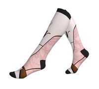 Give Cancer The Boot - Manicotti a compressione per polpaccio, morbidi ed elastici, per la sensibilizzazione sul cancro al seno, supporto per le gambe, per uomini e donne, 1
