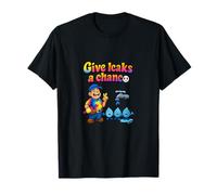 Give Leaks a Chance Plumber Pipe Pun Peace Graphic Maglietta
