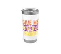 Give Me A Sunburn E Bikini Beach Vibes Bicchiere termico in acciaio inox doppia parete