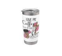 Give Me Coffee To Get Me Started and Jesus To Keep Me Going Bicchiere termico in acciaio inox doppia parete