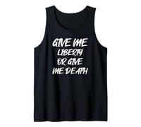 Give Me Liberty or Give Me Death con Retro White Font Canotta