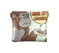 Give Me My Money Gorilla - Portamonete da donna in pelle, piccolo portamonete fantasia con gorilla, da donna