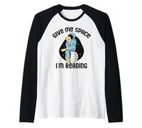 Give Me Space STO LEGGENDO Kids Astronaut Book Reader Meme Maglia con Maniche Raglan