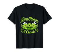 Give Peas A Chance Fattoria Campagna Gioco di Parole Pace Segno Piselli Maglietta