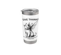 Give Thanks Bibbia Verse Christian Adorable Kitty Kitten Cat Bicchiere termico in acciaio inox doppia parete