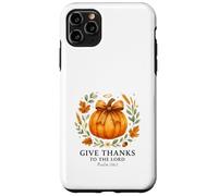 Give Thanks to the Lord Psalm 136:1 Pumpkin Wreath Custodia per iPhone 11 Pro Max