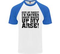 Give Up Rugby ? Union League Player Divertente DA UOMO S/S Baseball T-Shirt