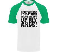 Give Up Tiro Con L'Arco ? Divertente Arciere Offensiva DA UOMO S/S T-Shirt