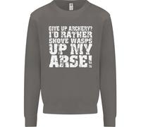 Give Up Tiro Con L'Arco ? Divertente Offensiva Arciere Uomo Felpa Maglione