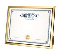 Giverny Cornici da 21,5 x 29,9 cm, cornici dorate per esposizione a parete o da tavolo, cornice dal design semplice con finitura lucida, perfetta per la decorazione della casa, ufficio, cornice per certificati, cornice per laurea