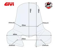 GIVI 308A SOLO PARABREZZA TRASPAR. 52 x 66,5 MAXI SCOOTER HONDA VISION 110 11-25