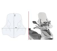 GIVI 6114DT SOLO PARABREZZA TRASPARENTE 58 x 57 KYMCO AGILITY 300 R16 2019-2020