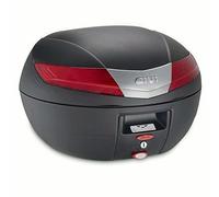 Givi Baule Monokey V40n Nero Cadioptric Rosso Nero Opaco - Riflettore Kit Rosso