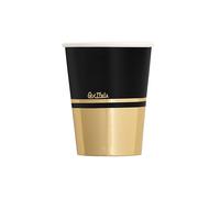 Givi Bicchieri in Carta New Liberty 250 Cc Nero Oro Cf 8 Pz