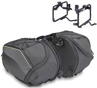 givi easy-t ea127+tr8206 borse laterali + attacchi 30 litri compatibile con moto guzzi v7 850 stone/special 2021 2022 2023 mototopgun