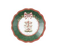 Givi Italia 8 Piatti Dessert di Carta 21cm Santa Carousel