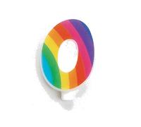 Givi Italia candelina Arcobaleno Multicolor di Cera Numero 7 Sette Compleanno