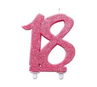 Givi Italia Candelina Glitter 18 Anni Fucsia/Nero 12 CM (Rosa)