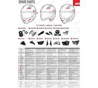 Givi mento Adattatore Winter, Bianco Opaco, Nero, Taglia 40