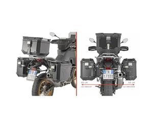 Givi Monokey® Cam-Side, supporto laterale in acciaio da 18 mm, per valigetta in alluminio Trekker-Outback, set per
