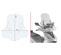 GIVI Parabrezza Kymco Agility 300 350 R16 19-25 Kit Attacchi 6114DT + D6114KIT