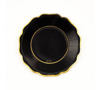 Givi Piatti Cartone New Liberty Black and Gold D 21 Cm Cf 8 Pz