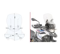 GIVI solo Parabrezza scorrevole trasparente AIRFLOW per BMW F 750 GS 2018-2023