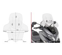 GIVI solo Parabrezza Scorrevole Trasparente per Suzuki Burgman 400 2017 - 2022