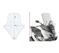GIVI solo Parabrezza Trasparente 97 x 66 per KYMCO X-Town 125-300 City 2020-2022