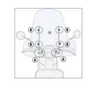 Kit di attacchi parabrezza per 107A ASKOLL ES1-ES2-ES3 (19 > 23) GIVI A9030A