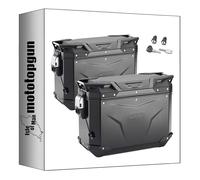 givi valigie laterali obkev37bl + obkev37br monokey cam-side trekker outback evo smart alluminio nero + serratura 74 lt + attacco compatibile con bmw r 1200 gs adventure 2018 mototopgun