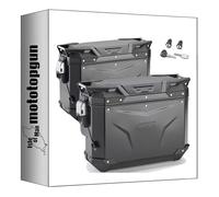 givi valigie laterali obkev37bl + obkevs33br monokey cam-side trekker outback evo smart alluminio nero + serratura 70 lt + attacco compatibile con bmw r 1250 gs adventure 2023 2024 mototopgun