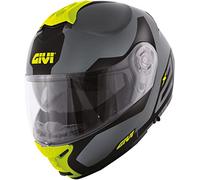 Givi X.21 Challenger Spirit, casco flip-up L (60) male Opaco Grigio/Nero/Giallo Fluo