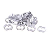 GIVIHGETI 40 manicotti a compressione da 8 mm, morsetti a doppio manicotto, morsetti per soffocamento, fune metallica, morsetto per fune da 8 mm, morsetti per soffocamento in alluminio per corda