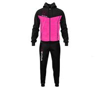 Givova Tuta Visa Melange con cappuccio Polarfleece Rosa fluo/Nero Tg. 2XS