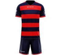 Givova Completo da rugby Maglia con pantaloncini blu scuro/rosso blu M