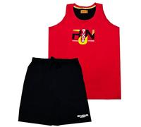 GIVOVA Completo/Pigiama Cotone Uomo Canotta e Pantaloncino Moda Egidio (IT, Testo, XL, Regular, Regular, 4035 Rosso)