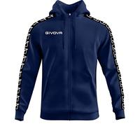 Felpa fascia con cappuccio e zip integrale Givova Bleu S