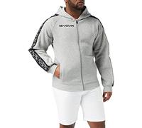GIVOVA BA10-0043-XL Felpa Full Zip Band, Grigio Melange Chiaro, XL