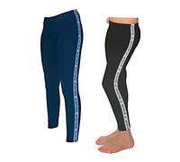 GIVOVA Leggings Bambina E Ragazza, Offerta 2 Pezzi, Leggings Lungo in Cotone Elasticizzato (69 2 Pezzi 1 Nero + 1 Blu, 7-8 Anni)