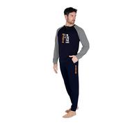 GIVOVA Pigiama Lungo Maschile in Caldo Cotone, Tuta Homewear Uomo da Casa, Vari Modelli (IT, Testo, M, Regular, Regular, GI586-Blu)