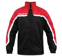 Givova RJ006 Giacca Impermeabile, Unisex - Adulto, Nero/Rosso, S