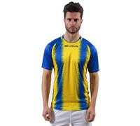 Givova Maglia Stripe Manica Corta Azzurro/Giallo Taglia XL