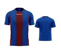 Givova Maglia Stripe maniche corte Azzurro/Granata Taglia XL